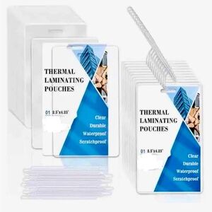 275 Pieces 5 Mil 2 1/2" x 4 1/4" Thermal Laminating Luggage ID Tags w/Loops NEW